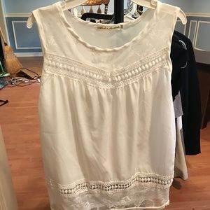 white with lace detail shirt